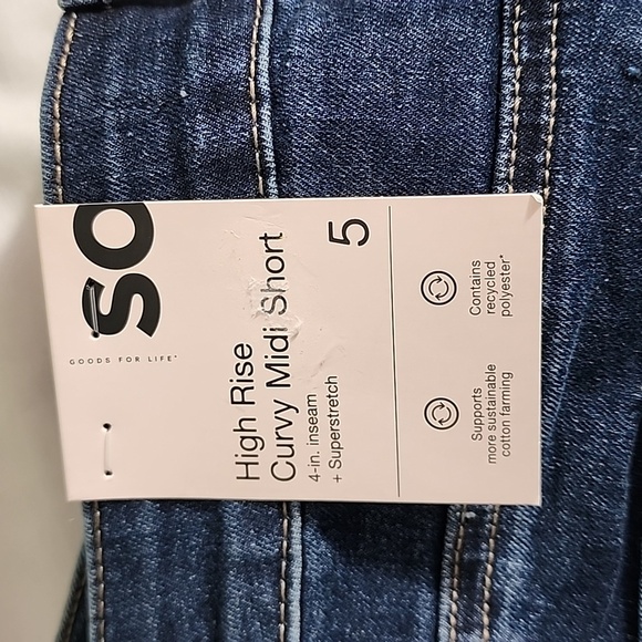 So womens jrs high rise curvy jean shorts distressed cutoff sz 5 new - Picture 2 of 4